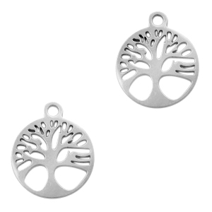 Bedels van Stainless steel Roestvrij staal (RVS) tree of life Zilver