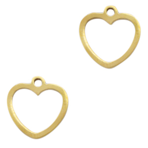 Bedels van Stainless steel Roestvrij staal (RVS) heart Goud
