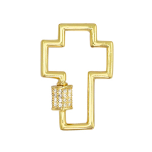 Zirkonia slot cross Gold