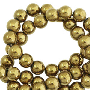 Kralen hematite rond 6mm Gold