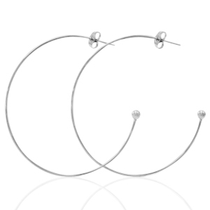 Oorbellen van Stainless steel Roestvrij staal (RVS) oorstekers creolen Zilver