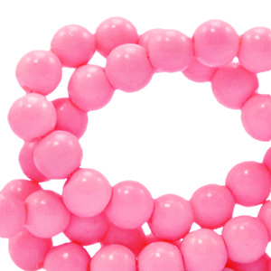 Glaskralen 6 mm opaque Neon pink