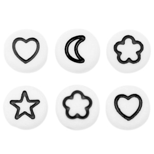 Acryl letterkralen icon mix White-black