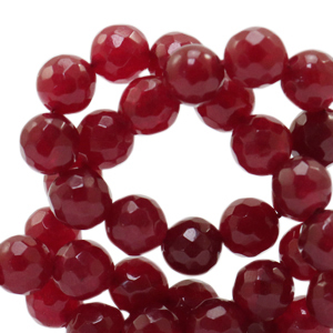 8 mm kralen natuursteen Jade facet geslepen Bordeaux red