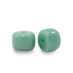Glaskralen rondellen 6 mm Malachite green