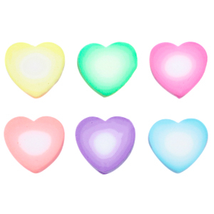 Polymeer kraal heart Multicolour-white