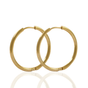 Oorbellen van Stainless steel Roestvrij staal (RVS) creolen 24mm Goud