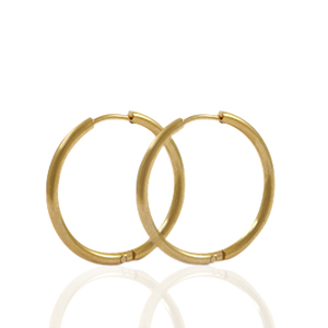 Oorbellen van Stainless steel Roestvrij staal (RVS) creolen 22mm Goud