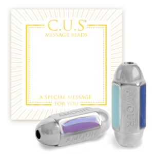 C.U.S&reg; message beads "amour" Zilver (nikkelvrij)