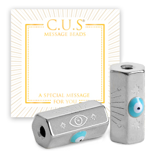 C.U.S&reg; message beads evil eye Zilver (nikkelvrij)