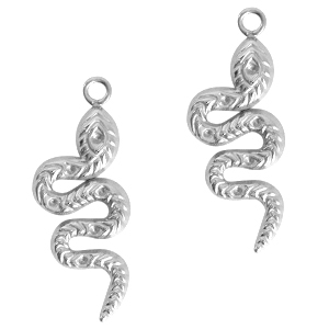 Bedels van Stainless steel Roestvrij staal (RVS) snake Zilver