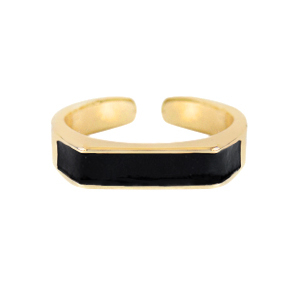 Trendy Ringen enamel Black-gold