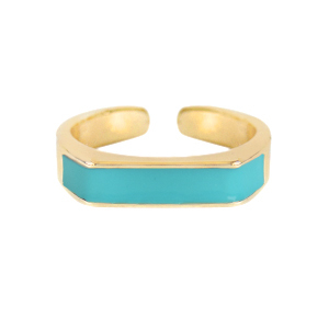 Trendy Ringen enamel Blue-gold