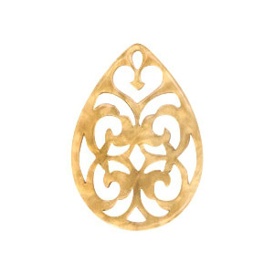 Hangers van resin druppel barok 38x27mm Semolina beige