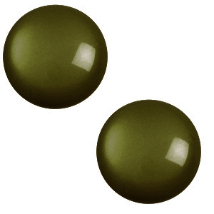 12 mm classic Polaris Elements cabochon shiny Army green