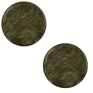 12 mm platte Polaris Elements cabochon Lively Army green