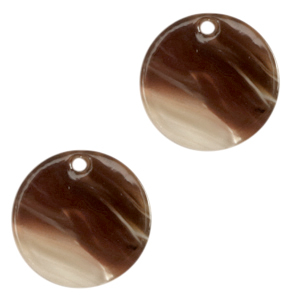Hangers van resin rond 12mm Mixed brown