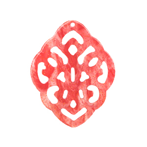 Hangers van resin ruit barok Living coral pink