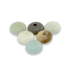 Rondellen natuursteen kralen calchedoon (kwarts) 4x2mm Turquoise blue