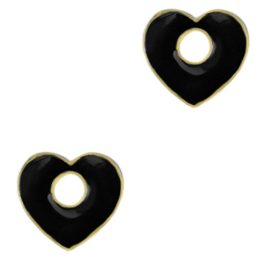TQ metaal brass bedels heart Gold-black