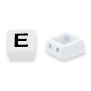 Tile bead E White-black