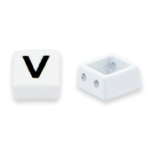 Tile bead V White-black