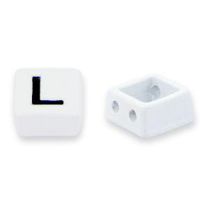 Tile bead L White-black