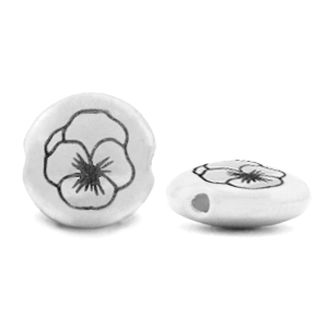 Metaal kralen DQ Birth flower February-Violet Antiek zilver (nikkelvrij)