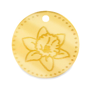 Bedels Plexx 20mm Birth flower March-Daffodil Gold