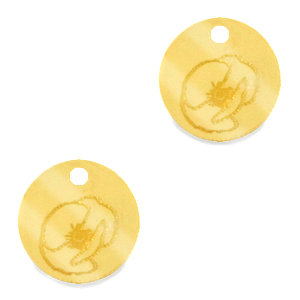 Bedels Plexx 12mm Birth flower August-Poppy Gold