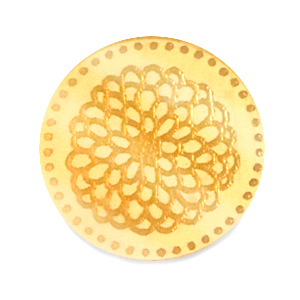 Cabochons Plexx 20mm Birth flower November-Chrysant Gold