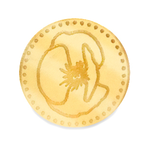 Cabochons Plexx 20mm Birth flower August-Poppy Gold