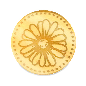 Cabochons Plexx 20mm Birth flower April-Daisy Gold