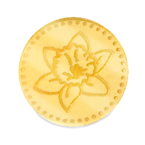 Cabochons Plexx 20mm Birth flower March-Daffodil Gold