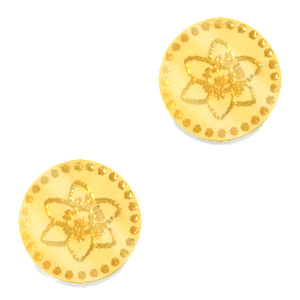 Cabochons Plexx 12mm Birth flower December-Narcissus Gold