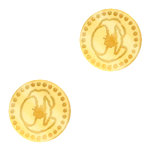 Cabochons Plexx 12mm Birth flower August-Poppy Gold