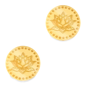 Cabochons Plexx 12mm Birth flower July-Water lily Gold