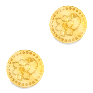 Cabochons Plexx 12mm Birth flower May-Lily of the valley Gold