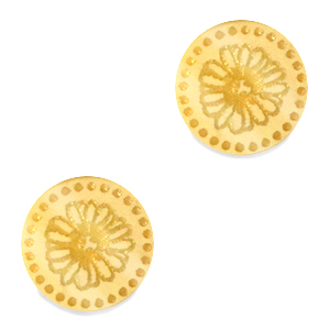 Cabochons Plexx 12mm Birth flower April-Daisy Gold