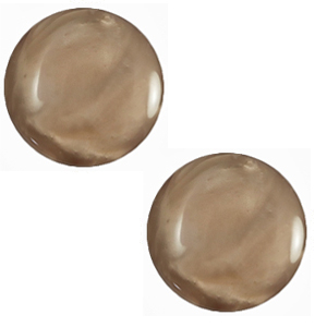 12 mm classic Polaris Elements cabochon Mosso shiny Cervo brown