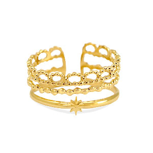 Ringen van Stainless steel Roestvrij staal (RVS) Goud