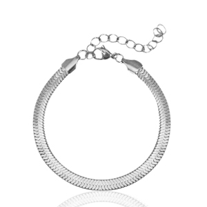 Armbanden van Stainless steel Roestvrij staal (RVS) snake Zilver