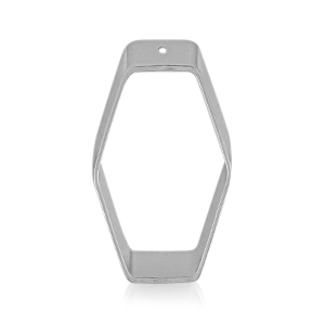 Metaal bedels DQ hexagon Antiek zilver (nikkelvrij)