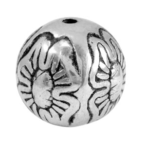 Metallook kralen flower Antiek zilver
