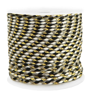 Trendy koord gevlochten 2mm Gold-black