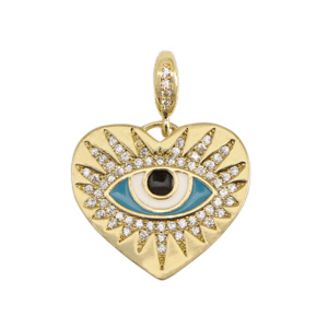 TQ metaal brass bedels eye of providence enamel Gold-blue