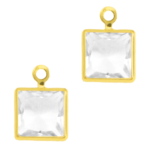 Hanger van crystal glas square Crystal-gold