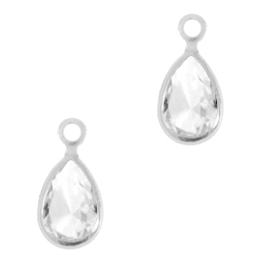 Hanger van crystal glas drop Crystal-silver