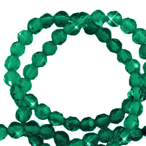 Kralen natuursteen facet geslepen 3mm Green-pearl shine coating