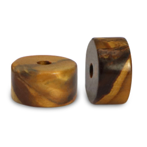 Disc natuursteen kralen tijgeroog 6x3mm Golden brown